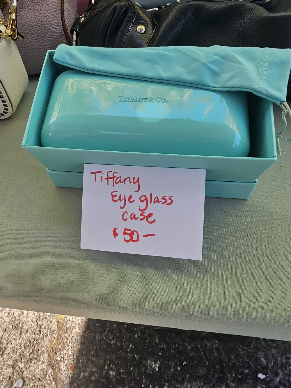 Tiffany & Co. Glossy Turquoise Eyeglass Case with Pouch